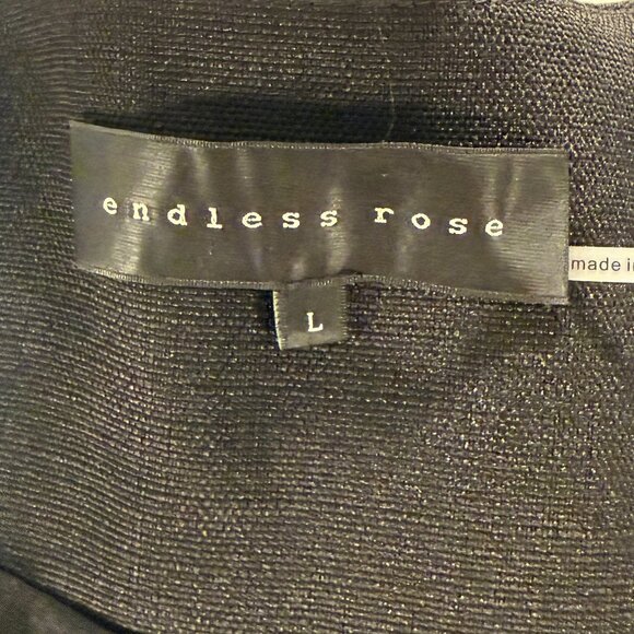 NWOT Black Endless Rose Longline Vest Women’s Size L Gold Accent Buttons - Picture 5 of 5